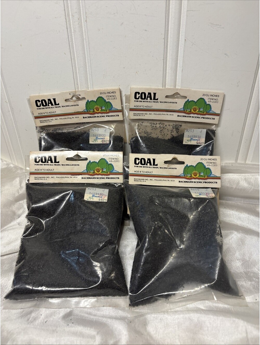 Lot of 4 NEW NOS VTG Bachmann 2283 All Train Racing Layouts Coal Covers 20” Cu